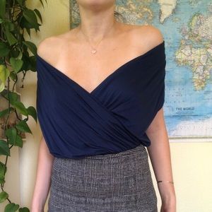 Wrap drape top blouse